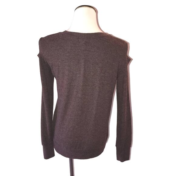 LNA Open Shoulder Purple Knit Top - Picture 6 of 8